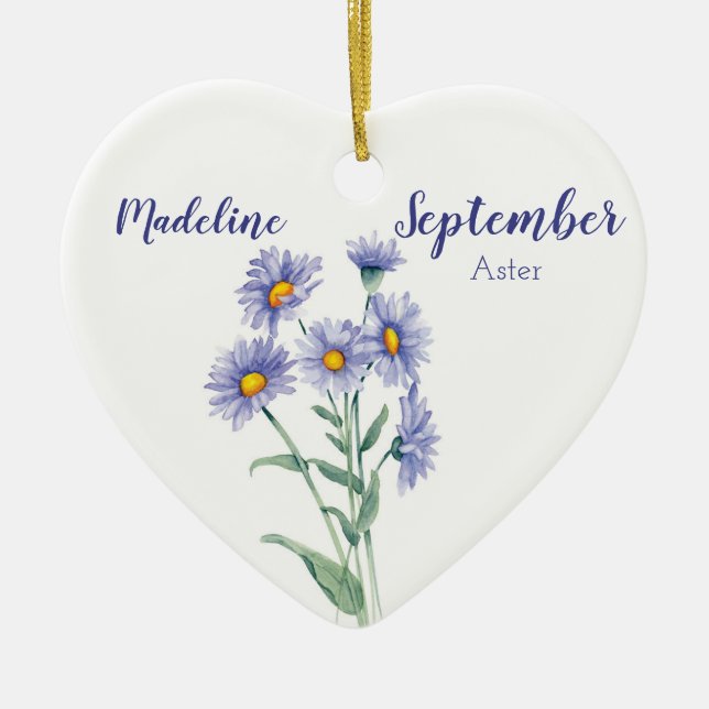 Aster September Blume Keramik Ornament (Vorne)