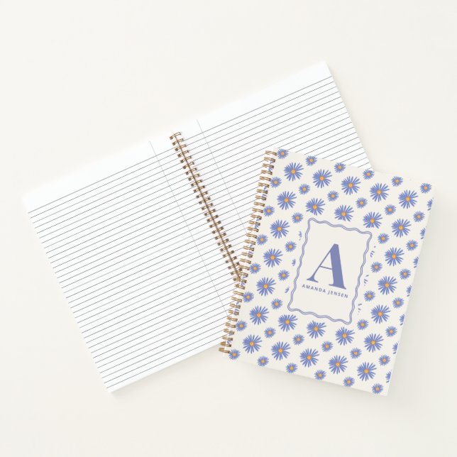Aster Wildblumen Blumen Personalisiert  Notizbuch (Innenseite)