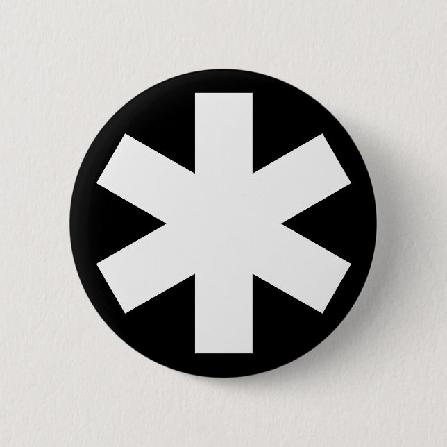 Asterisk - Schwarz Button (Vorderseite)