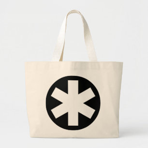 Asterisk - Schwarz Jumbo Stoffbeutel