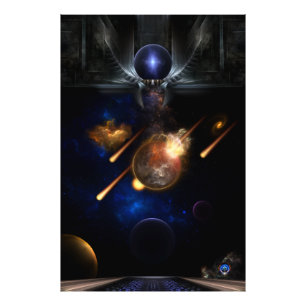 Asteroid Apokalypse Fraktal Art Spacescape Fotodruck
