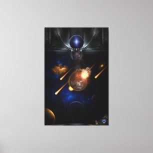 Asteroid Apokalypse Fraktal Art Spacescape Leinwanddruck
