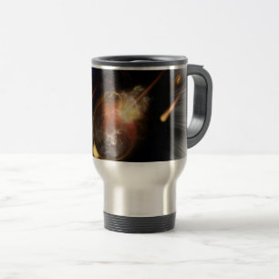 Asteroid Apokalypse Fraktal Art Spacescape Reisebecher