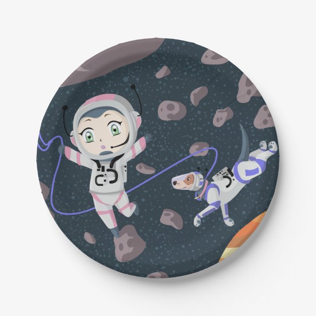 Asteroid Girl Pappteller (Vorderseite)