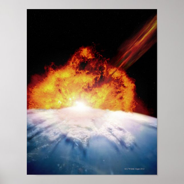 Asteroid-Kollision mit der Erde Poster (Vorne)