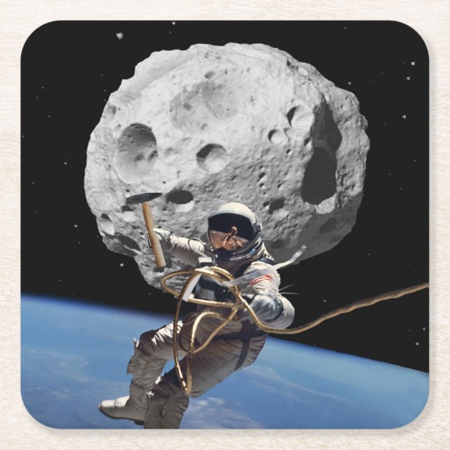 Asteroid Miner Rechteckiger Pappuntersetzer (Vorderseite)