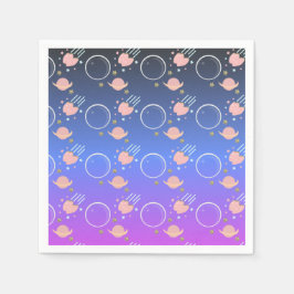 Asteroid Planets Moon Galaxy Girls Geburtstagspart Serviette