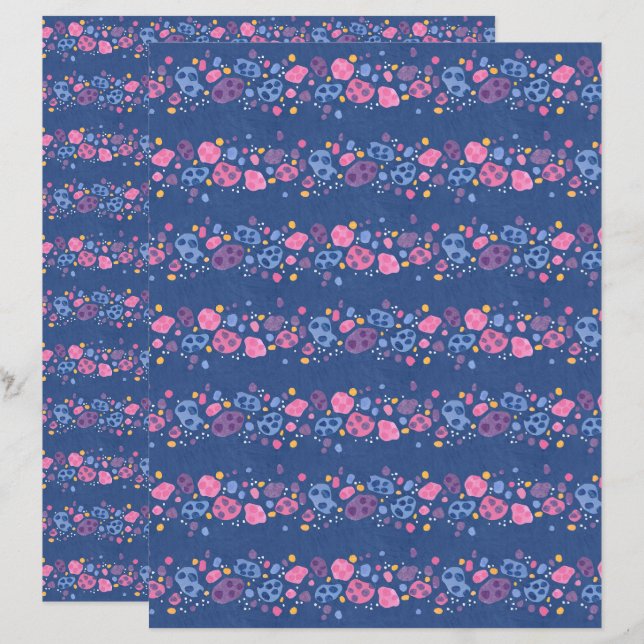 Asteroidengürtel Hellblau Scrapbook Papier (Vorne/Hinten)