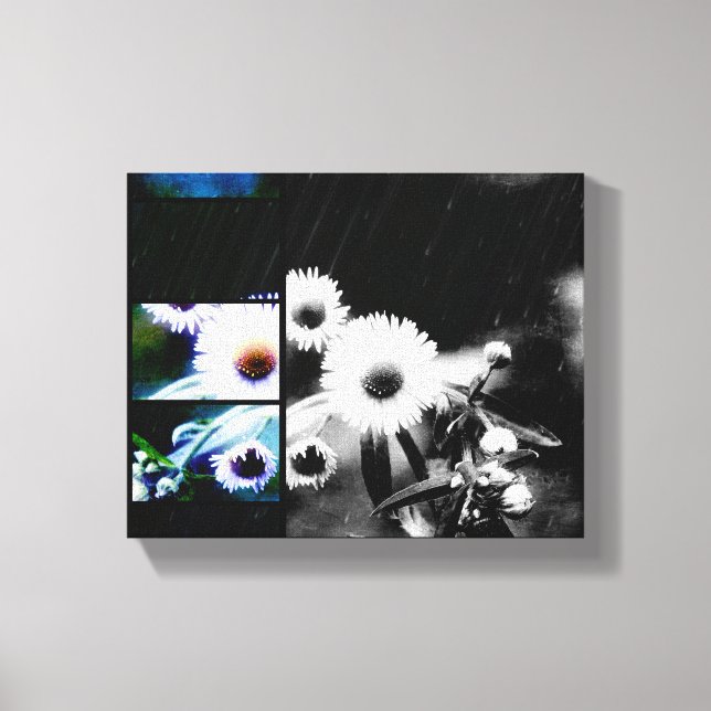 Asters Aglow Art Collage Wrapped Canvas Prints Leinwanddruck (Vorderseite)