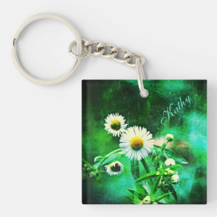 Asters Aglow/Green Key Chain *Personalisiert* Schlüsselanhänger