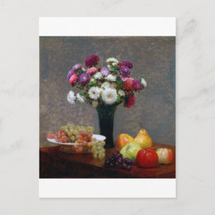 Asters and Fruit, Henri Fantin-Latour Postkarte