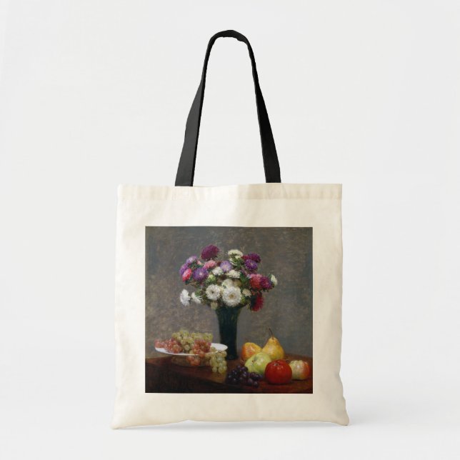 Asters and Fruit, Henri Fantin-Latour Tragetasche (Vorne)