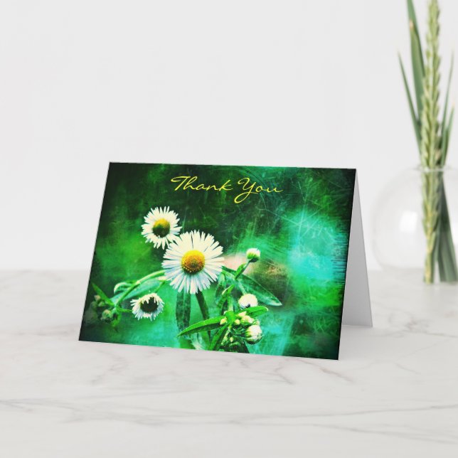Asters Green Glow Vielen Dank Grußkarte Dankeskarte (Vorderseite)