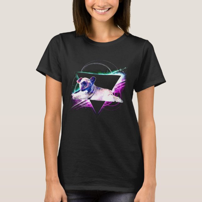 Ästhetik-Galaxie Französische Bulldogge T-Shirt (Vorderseite)