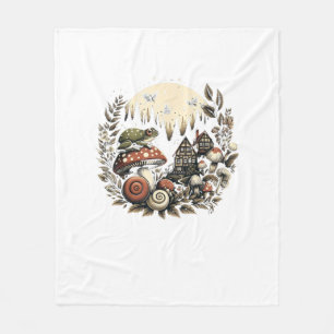 Ästhetik Goblincore und Cottagecore Pilz Drea Fleecedecke