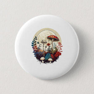 Ästhetik Goblincore und Cottagecore Pilzwald Button