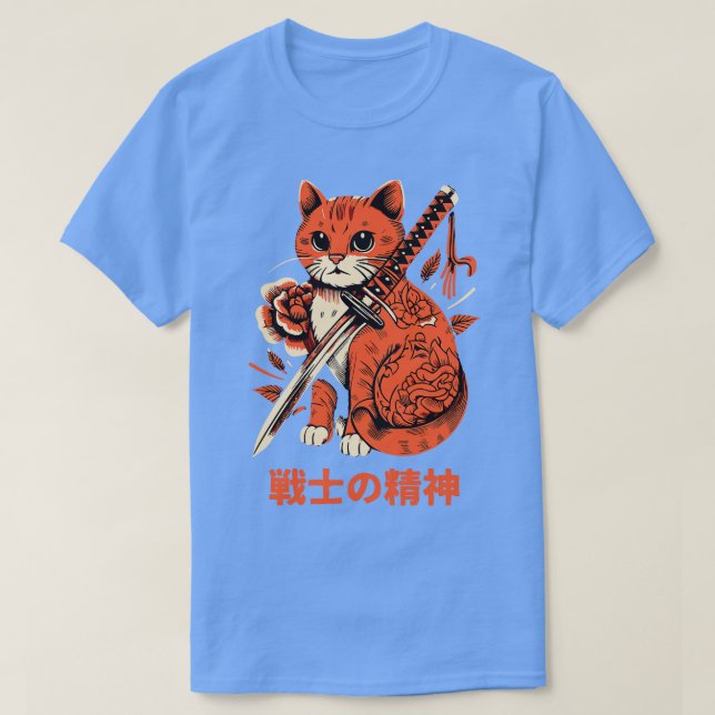 Ästhetik Ninja Cat Samurai Japanisch Ar T-Shirt (Design vorne)