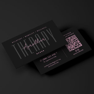 Ästhetik-Wellness-Spa-Massagetherapeutin Pink Blac Visitenkarte