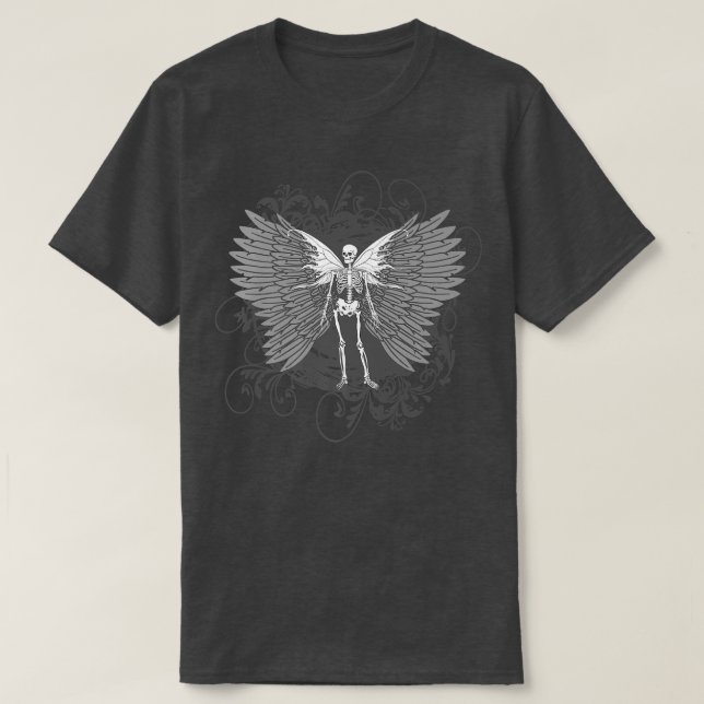 Ästhetik Y2k Fairy Wings Skeleton Alt GrungeT-Shi T-Shirt (Design vorne)
