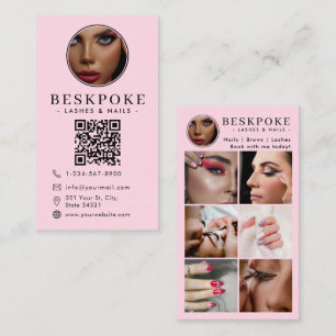 Ästhetiker-Foto-Feed Rosa Social Media QR Code Visitenkarte