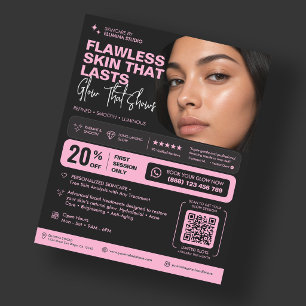 Ästhetiker Glow Skincare Ästhetik Pink Schwarz Flyer