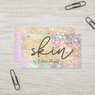 Ästhetiker Holo Gold Glitter Hautpflege Salon Visitenkarte