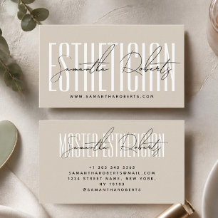 Ästhetiker moderne Typografie Schrift beige Visitenkarte