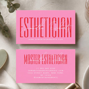 Ästhetiker moderne Typografie Schrift rosa Visitenkarte