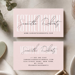 Ästhetiker moderne Typografie Schrift rosé Visitenkarte