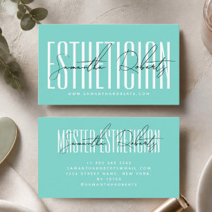 Ästhetiker moderne Typografie Schrift teal Visitenkarte