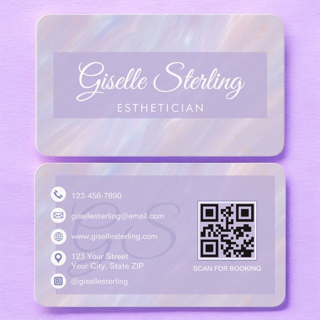 Ästhetiker Pastell-Lila QR-Code Visitenkarte (Von Creator hochgeladen)