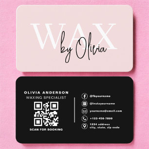 Ästhetiker-Wachs-Spezialist Pink QR-Code Visitenkarte