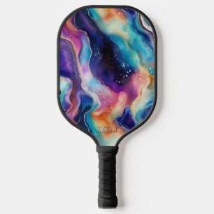 Ästhetisch farbiger Glitzer-Agontur-Monogramm Pickleball Schläger