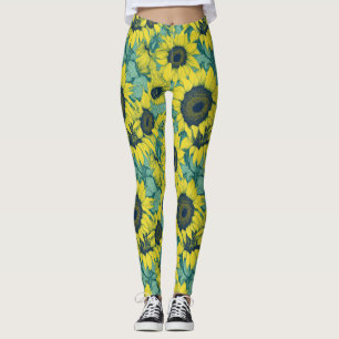 Ästhetisch farbiges Sonnenblumenmuster Leggings