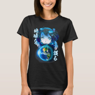 Ästhetisch Japanisch Anime Shirt Girl Earth Day Wo