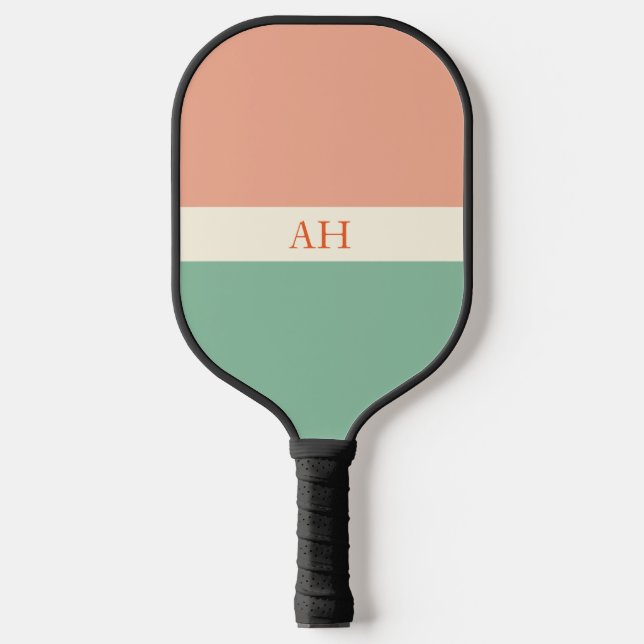 Ästhetisch leuchtend farbig geprüfte Retro-Monogra Pickleball Schläger (Vorderseite)