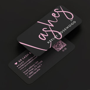 Ästhetisch rosa Lashes Makeup Artist Beautician Visitenkarte
