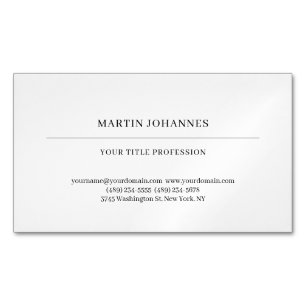 Ästhetisch schlicht professionell Schwarz und Weiß Magnetische Visitenkarte