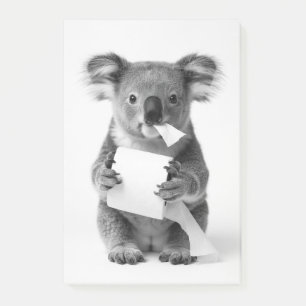 Ästhetisch süßer Koala mit Toilettenpapier Post-it Klebezettel
