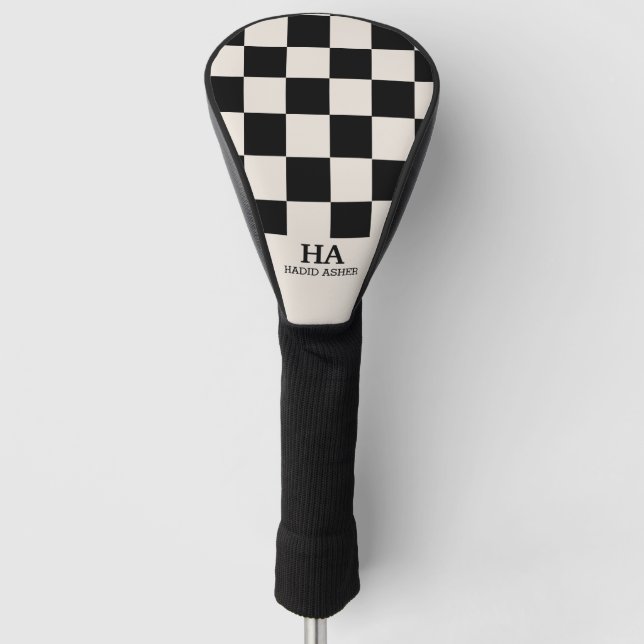 Ästhetisch überprüfte Retro-Mit Monogramm Initiale Golf Headcover (Vorderseite)