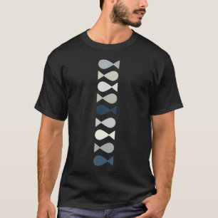 Ästhetische abstrakte einfache Fischmeereslandscha T-Shirt