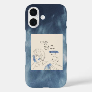 ästhetische azurblaue Handyhülle iPhone 16 Hülle
