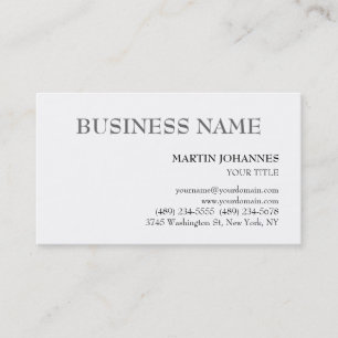 Ästhetische Beruflich-schicke White-Business-Karte Visitenkarte