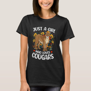 Ästhetische Blume Cougar Just A Girl Lieben Coug T-Shirt