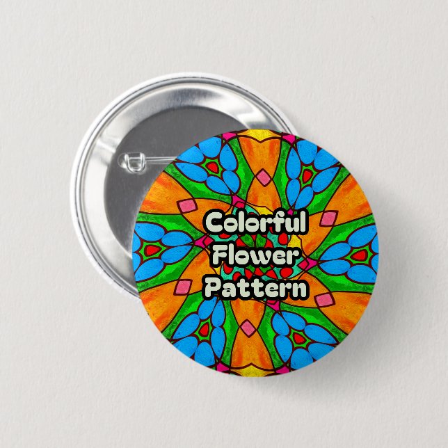 Ästhetische Blume Muster Button (Vorne & Hinten)