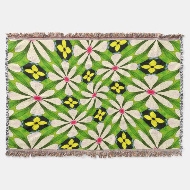 Ästhetische Blume Muster Decke (Vorderseite)