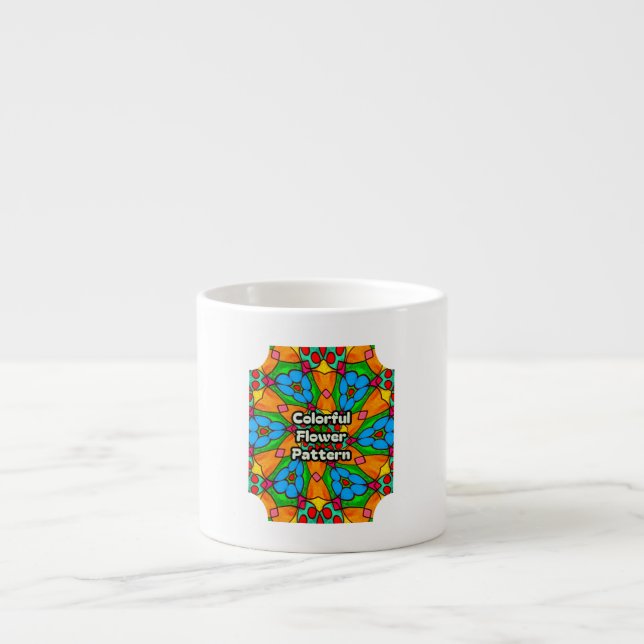 Ästhetische Blume Muster Espressotasse (Vorderseite)