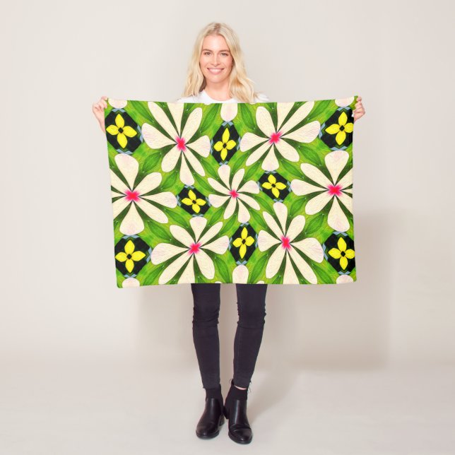Ästhetische Blume Muster Fleecedecke (Beispiel)