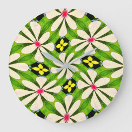 Ästhetische Blume Muster Große Wanduhr