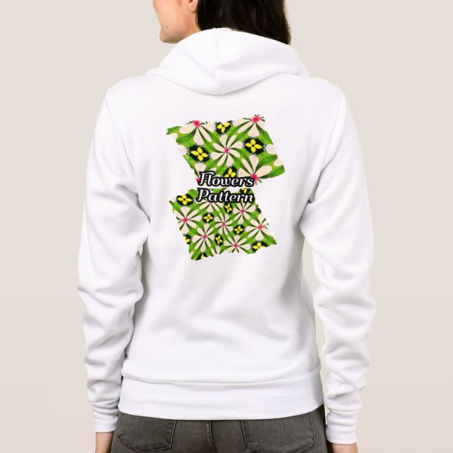 Ästhetische Blume Muster Hoodie (Rückseite)